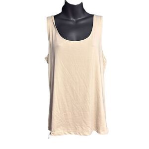NEW WITH TAGS WOMEN Lillian Nicole Womens tan Round Neck Stretch Pullover Tank T